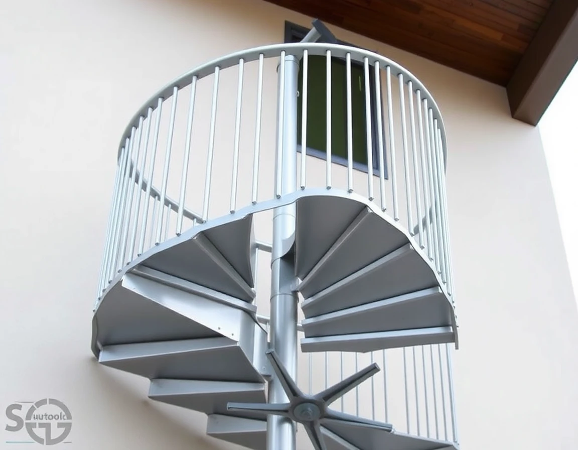 Aluminum Spiral Staircase Outdoor – Variant