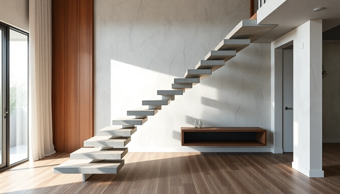 Concrete Floating Stairs – Residential