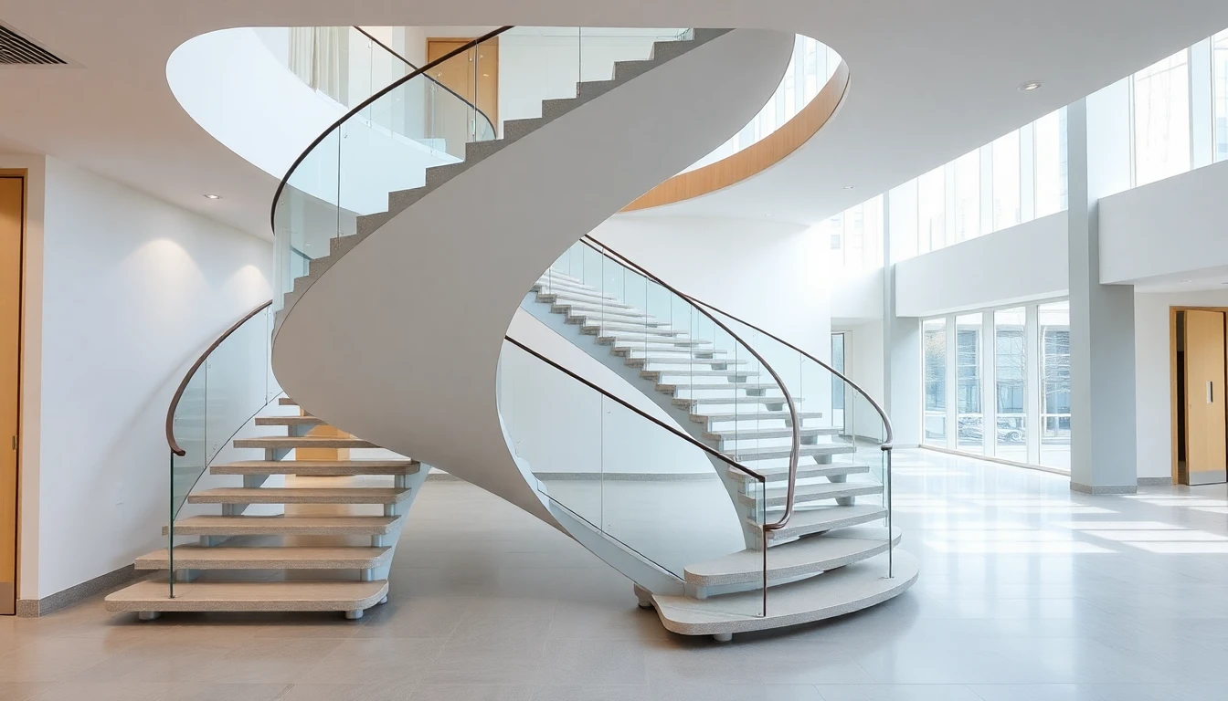 Curved Floating Stairs – Commercial