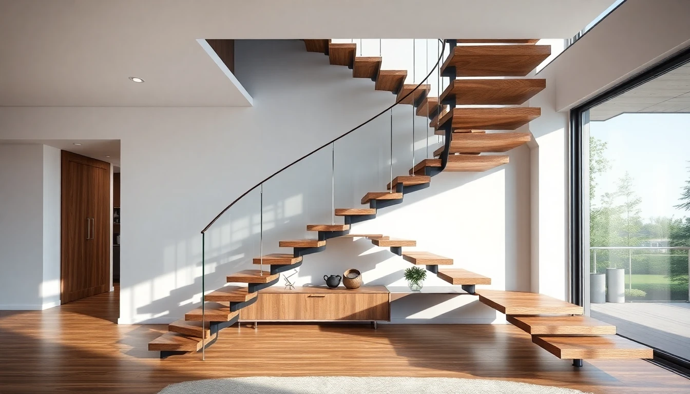 Curved Floating Stairs – Residential