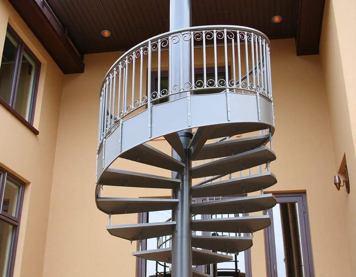 Custom Exterior Spiral Staircase – Variant