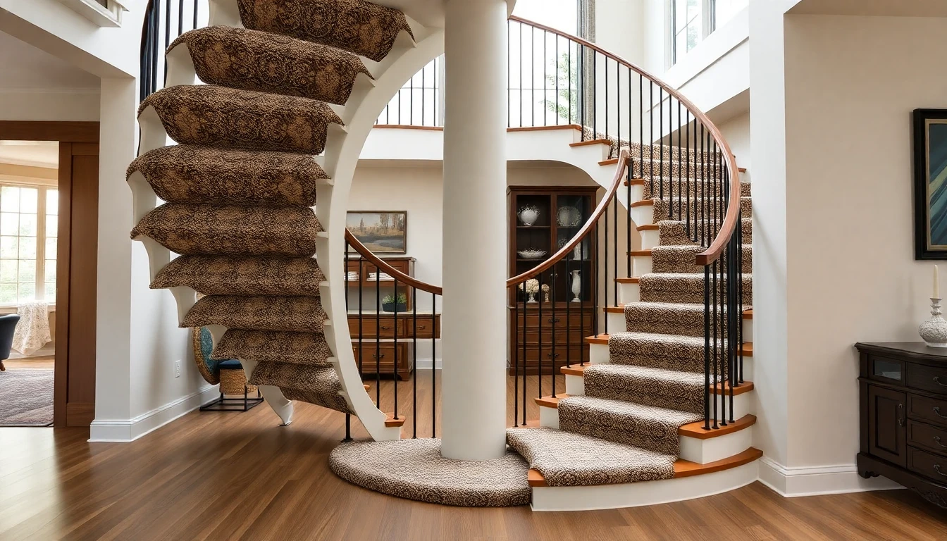 Custom RUG Treads FOR Spiral Staircase – Residential