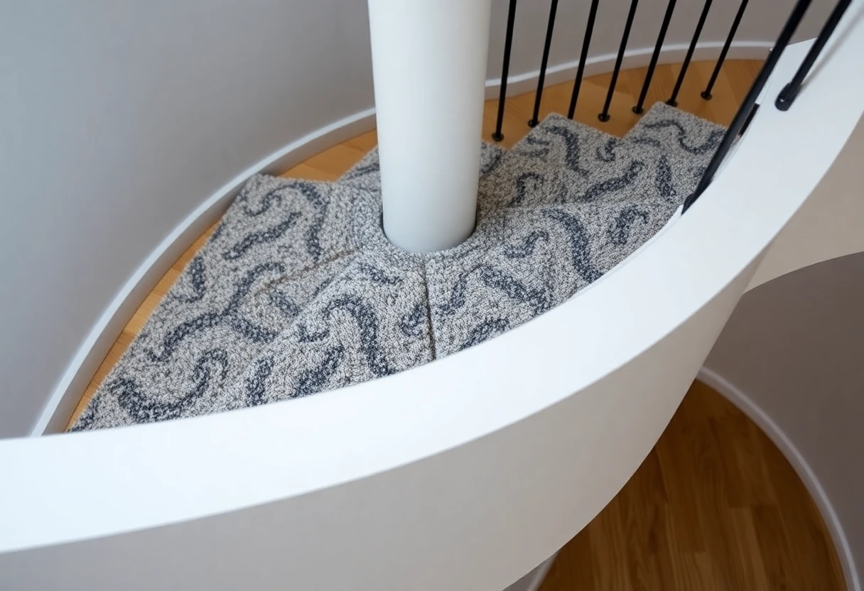 Custom RUG Treads FOR Spiral Staircase Wedge Shaped – Detail