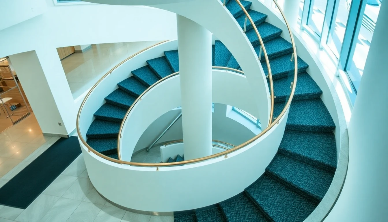 Custom RUG Treads FOR Spiral Staircase Wedge Shaped – Commercial