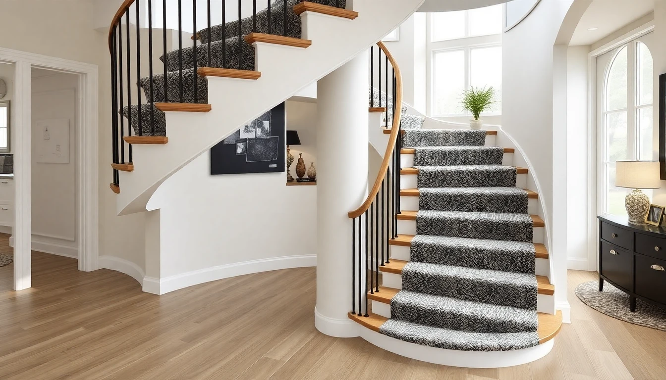 Custom RUG Treads FOR Spiral Staircase Wedge Shaped – Residential
