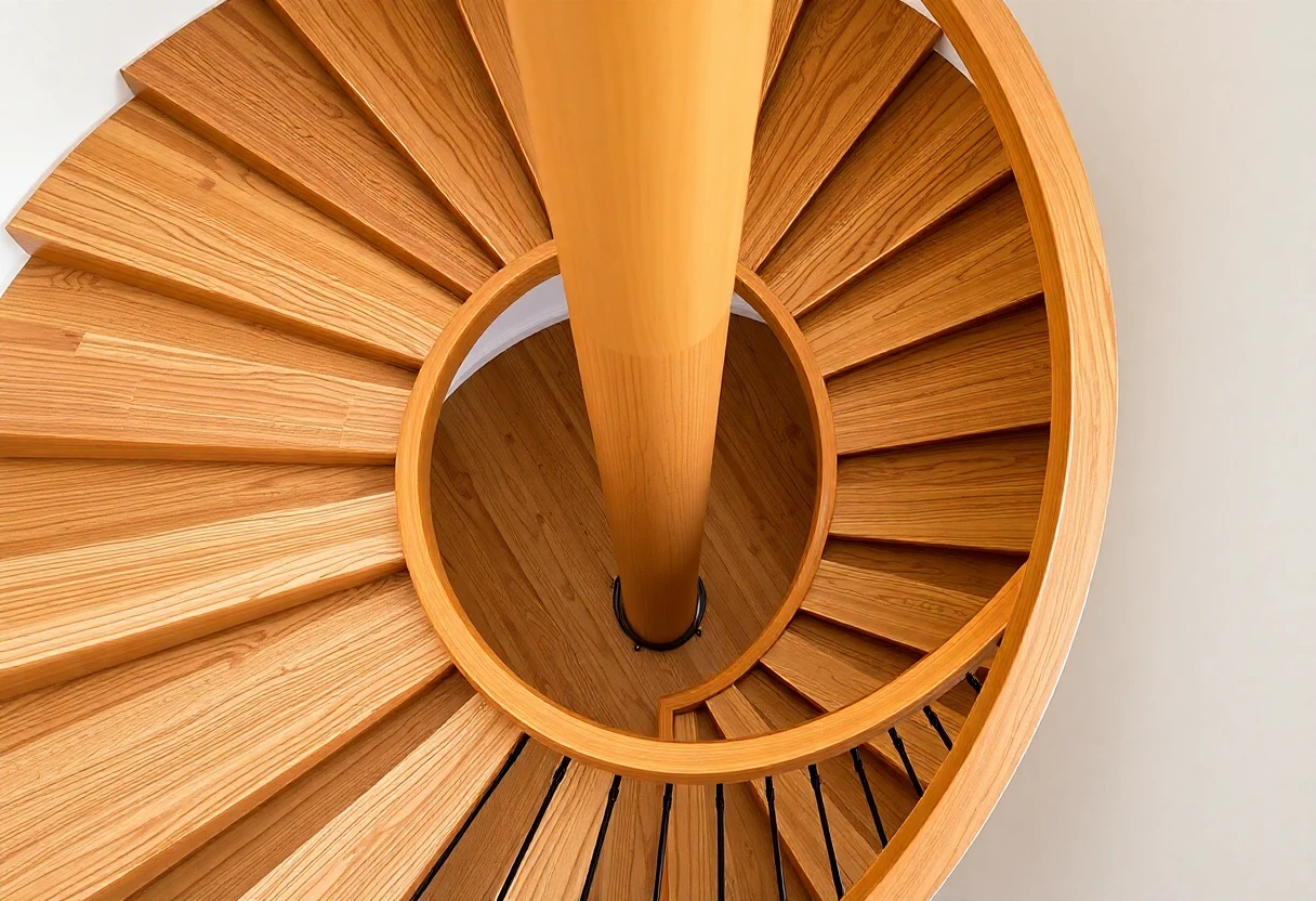 Custom Wood Spiral Staircase – Detail
