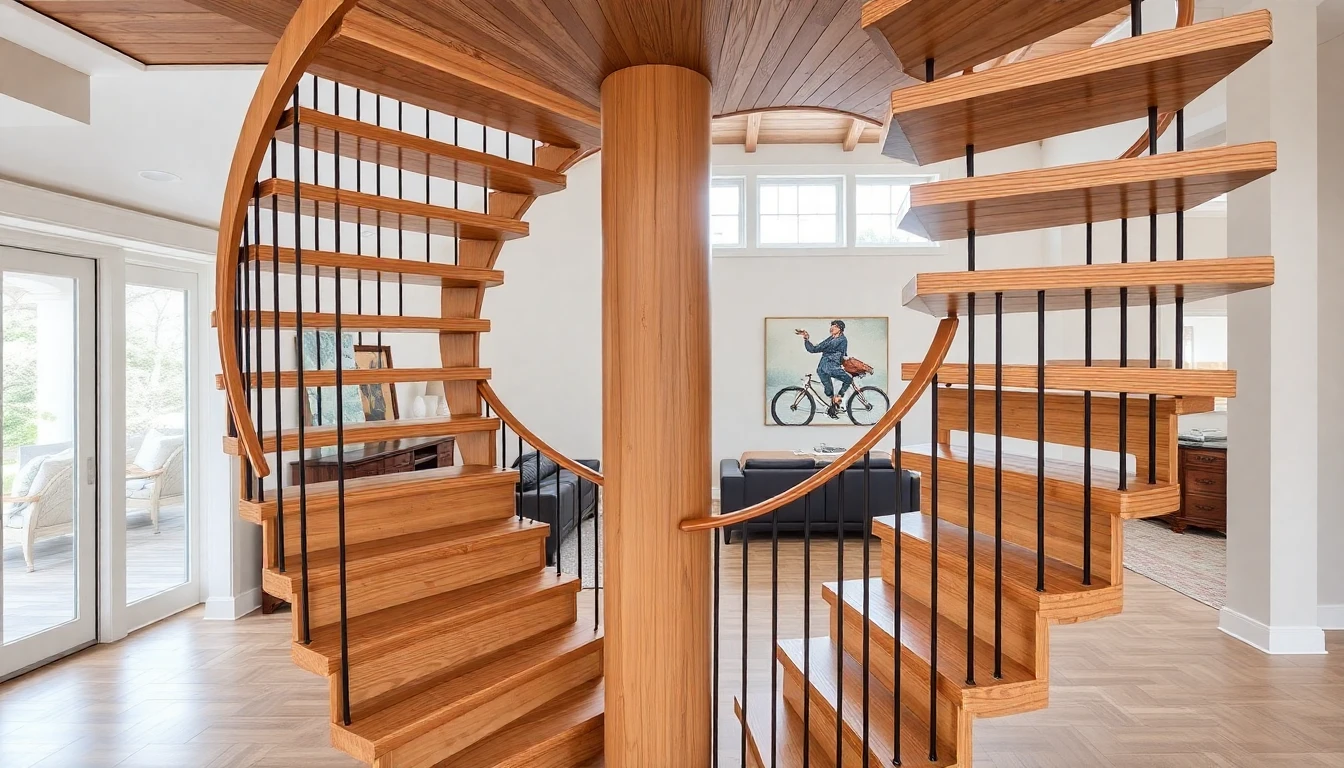 Custom Wood Spiral Staircase – Residential