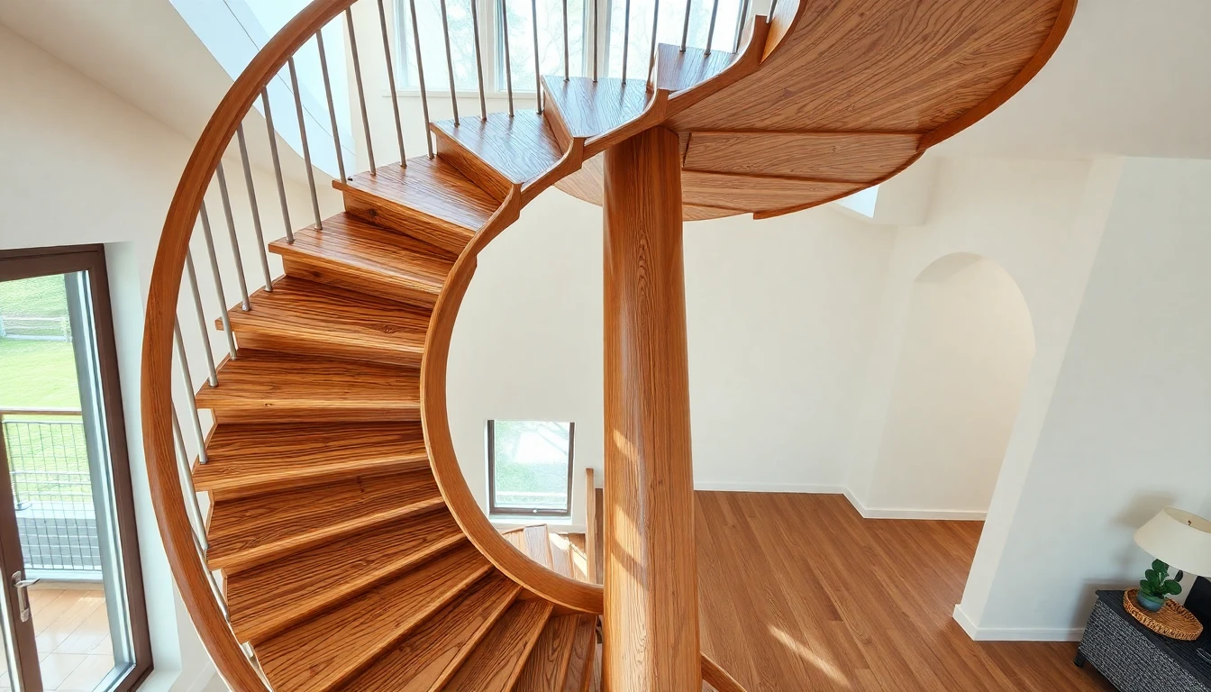 Custom Wooden Spiral Staircase – Residential