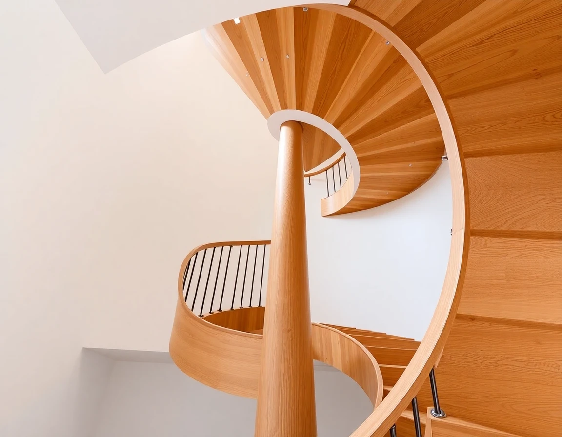 Custom Wooden Spiral Staircase – Variant