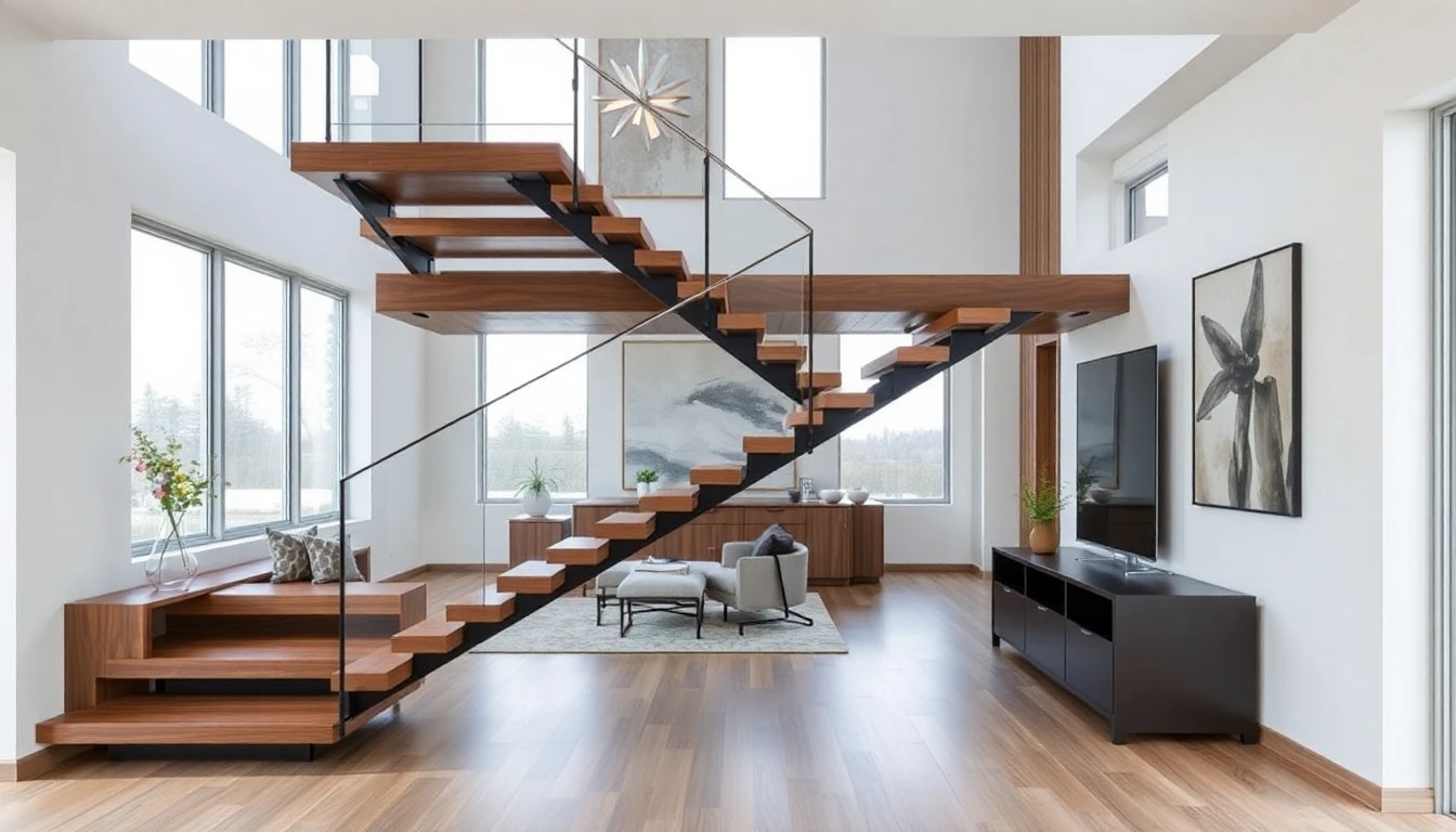 Double Stringer Floating Stairs – Residential