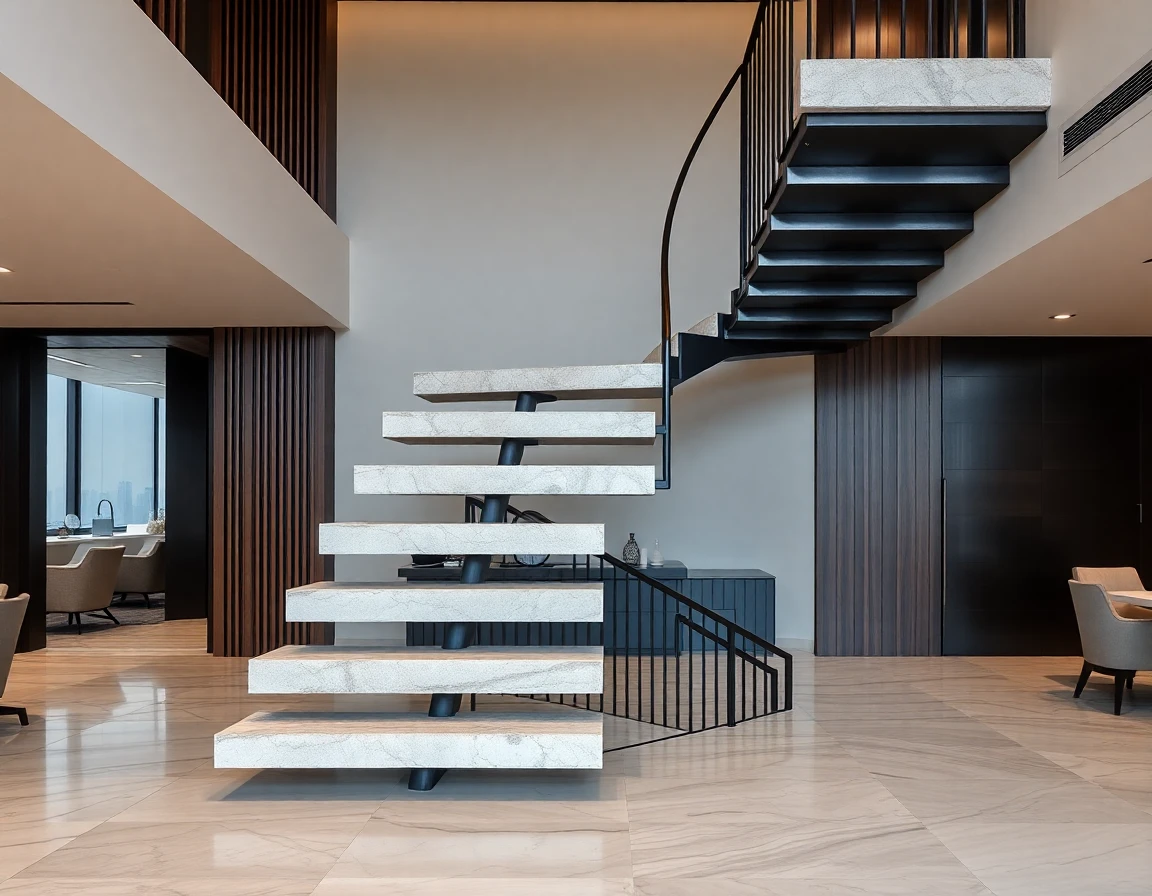 Floating Straight Staircase – Commercial