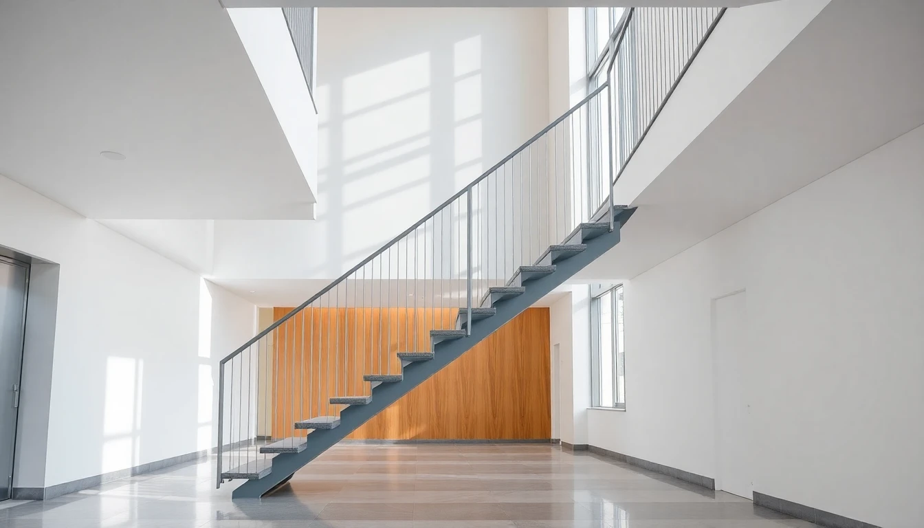 Floating Stairs With Cable Railing – Commercial