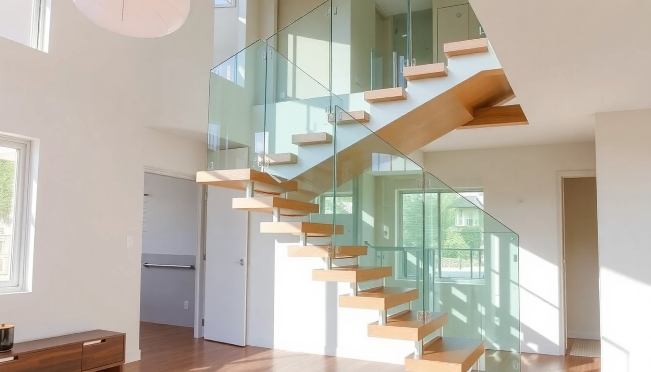 Floating Stairs With Glass Railing – Residential