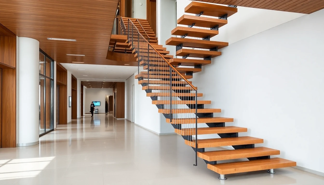 Floating Wood Stairs – Commercial