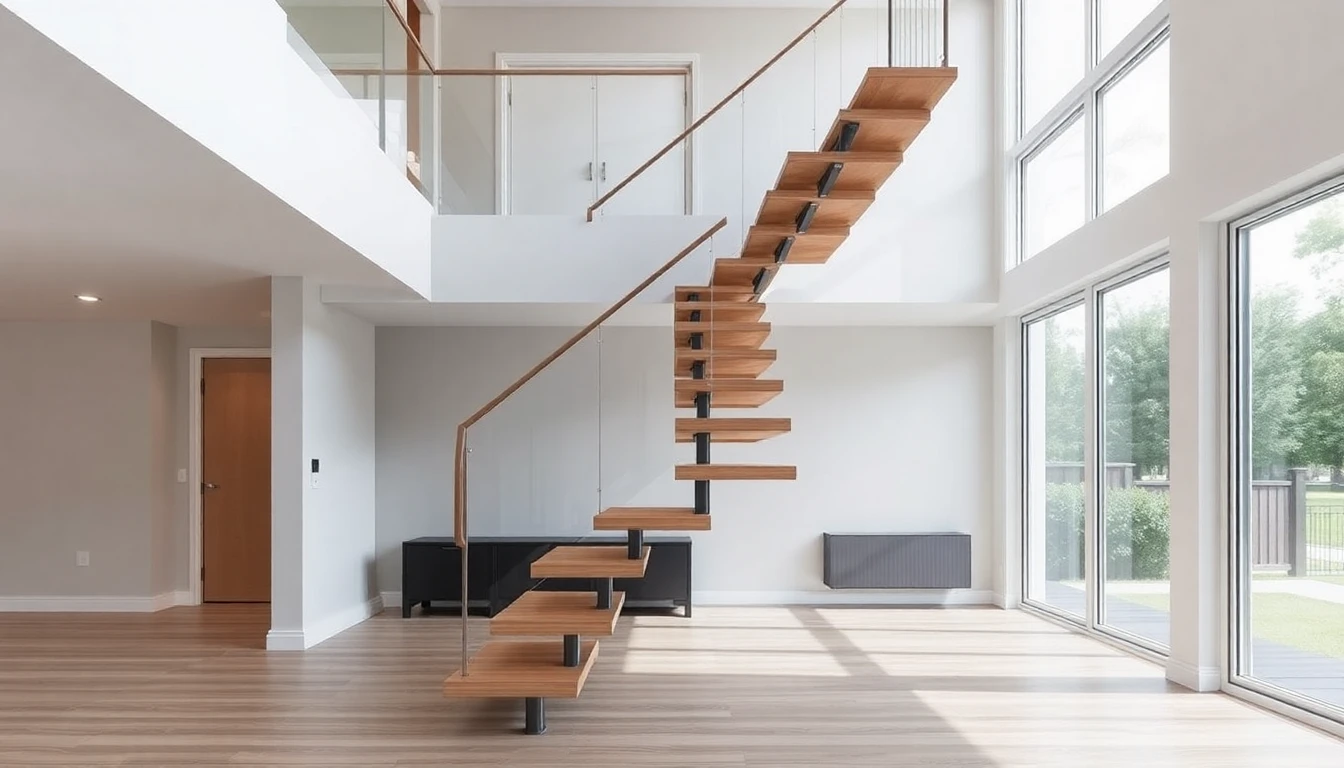 Mono Stringer Floating Stairs – Residential