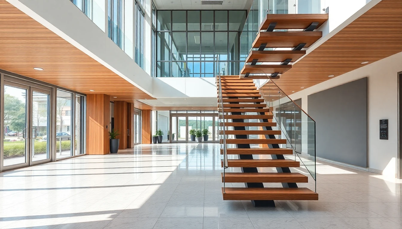 Outdoor Floating Stairs – Commercial