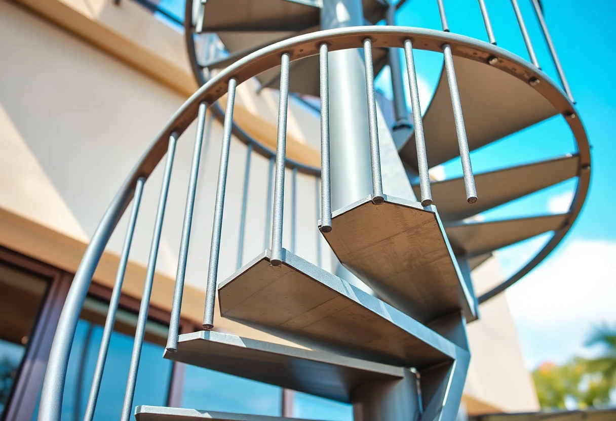 Outdoor Metal Spiral Staircase – Detail