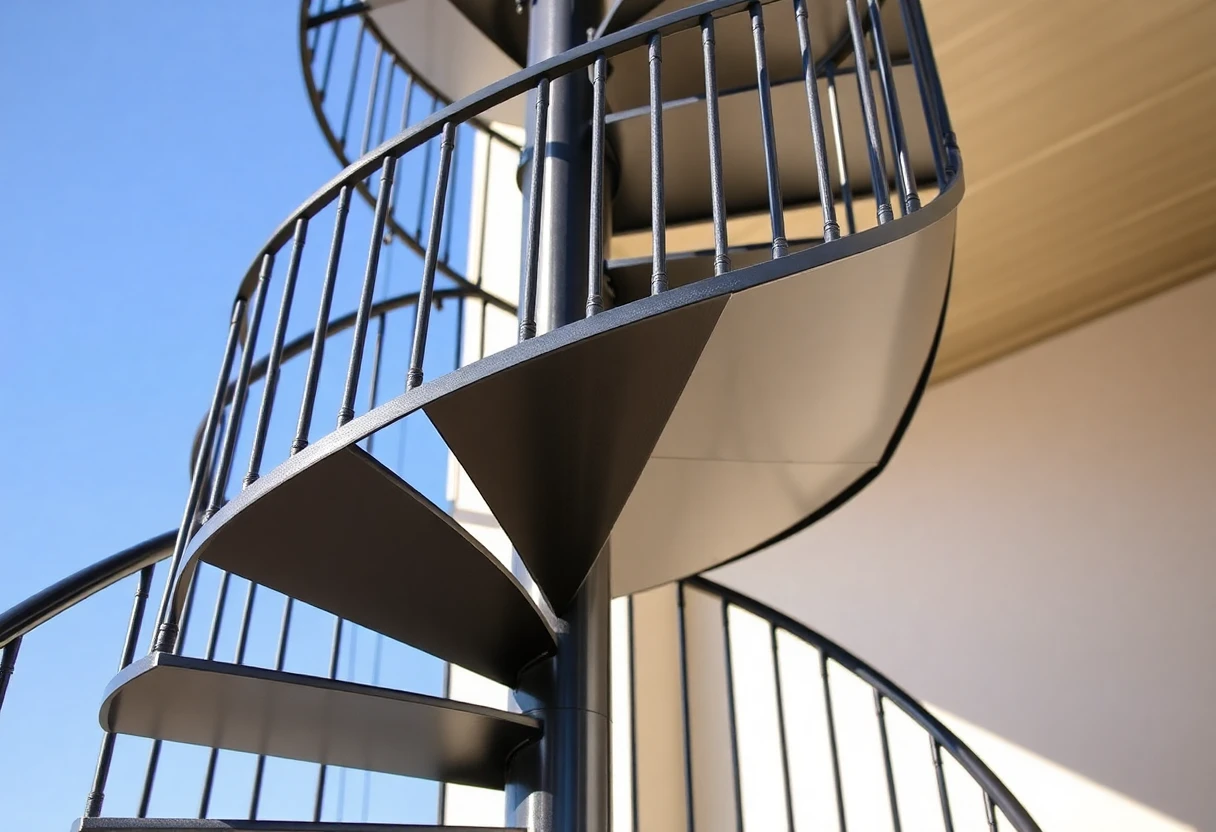 Outdoor Steel Spiral Staircase – Detail