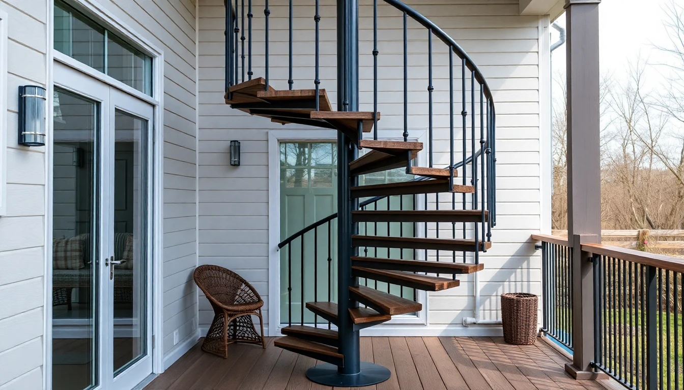 Spiral Staircase Outdoor Deck – Residential