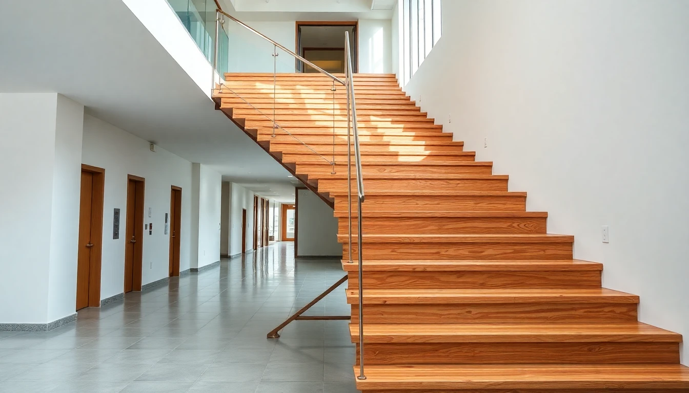 Wood Floating Stairs – Commercial