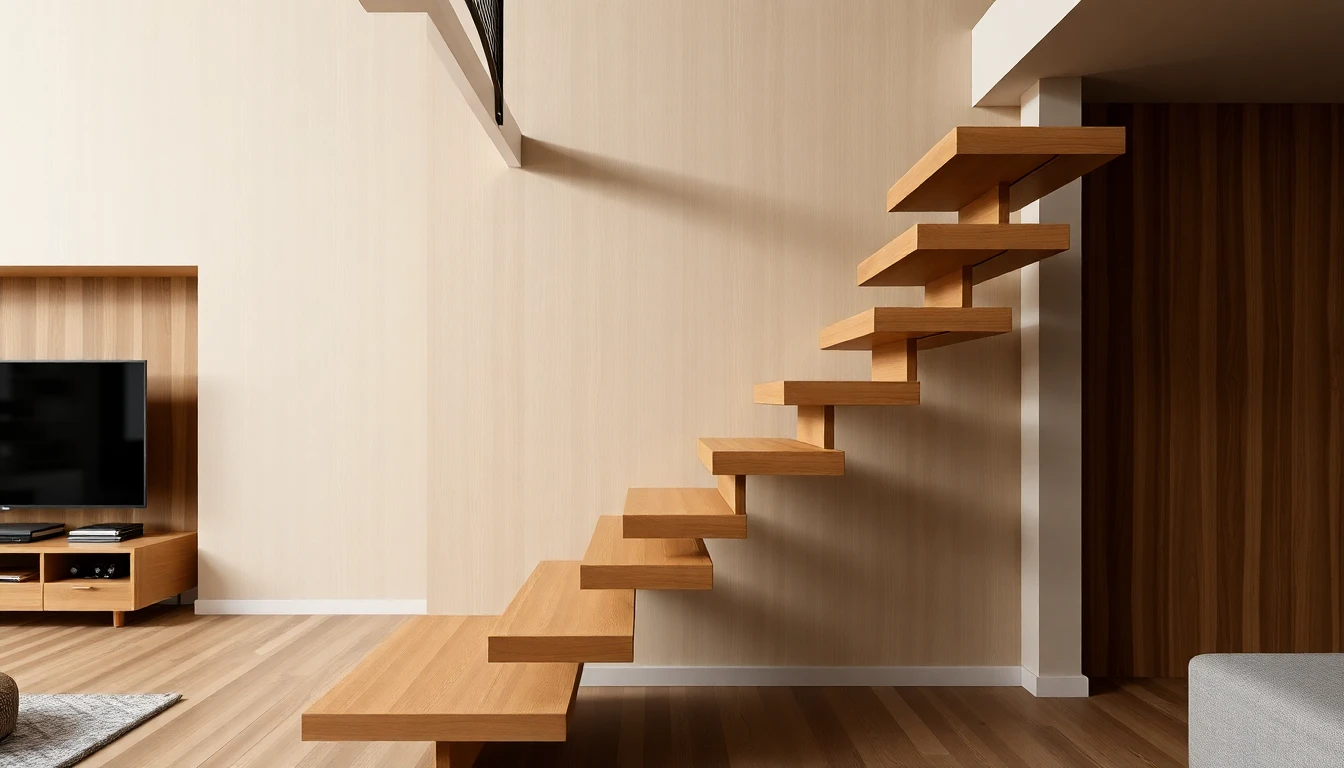 Wood Floating Stairs – Residential