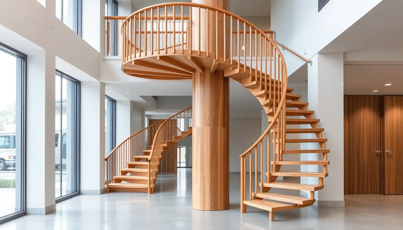 Wooden Spiral Staircase Outdoor – Commercial