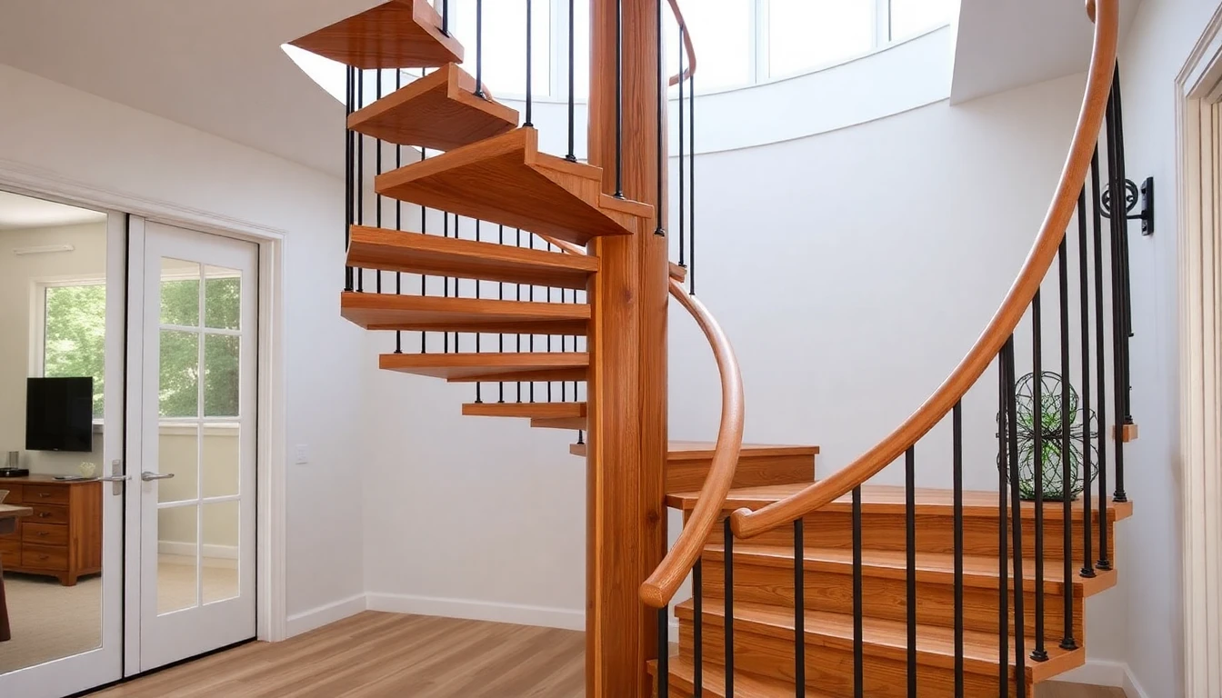 Wooden Spiral Staircase Outdoor – Residential